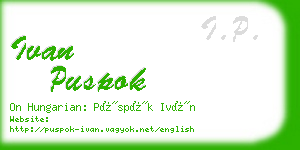 ivan puspok business card